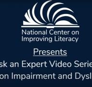 NCIL Visual Impairment and Dyslexia title slide