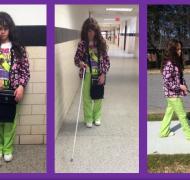 collage of girl with cane