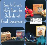 Collage of easy to create story box for students with visual impairment