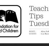 Teaching tip tuesday braille and autism title with hands over a book