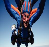 Man parachuting
