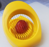 Strawberry in yellow slicer