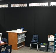 Black wall in classroom