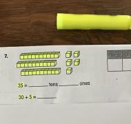 Worksheet with yellow highlighting