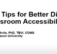 Cover slide: Five Tips for Better Digital Classroom Accessibility