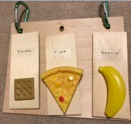 Object symbols with braille of grocery items