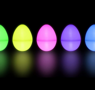 five light up plastice eggs