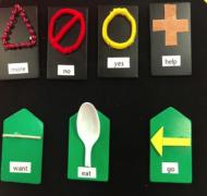 Tactile symbol cards for core vocabulary