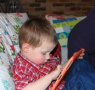 Young boy using an iPad