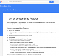Set up accessibility features in Chromebook