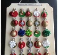 Advent calendar with ornaments