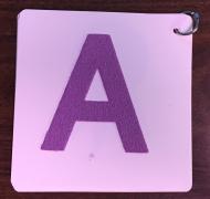alphabet card with an "a"