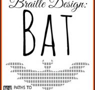 braille design collage : bat