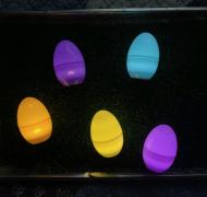 Glowing plastic Easter eggs