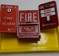 3 different fire pull stations
