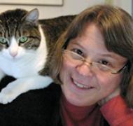 Frances Mary D'Andrea with her cat
