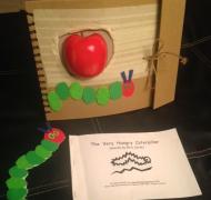 hungry caterpillar adaptation book paper caterpillar and red apple