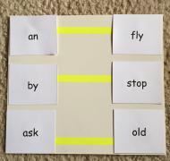 monocular words on paper with yellow tape