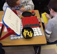 Two students play math game
