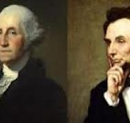 Portraits of George Washington and Abraham Lincoln