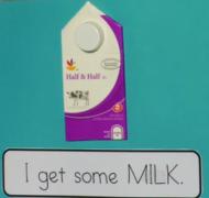 Part of milk carton with text "I got some MILK"