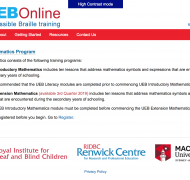 UEB Math Online homepage