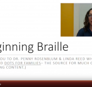 Powerpoint slide for Beginning Braille
