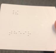Braille on blank card