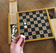 Accessible chess board with pieces