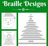 Christmas braille design collage