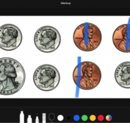 Images of coins on iPad