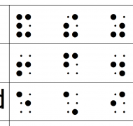 Worksheet with braille contractions and print words