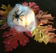 Halloween craft with spiderweb