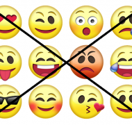 a set of emojis with an x through them
