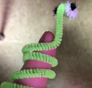 Pipe cleaner wrapped around finger