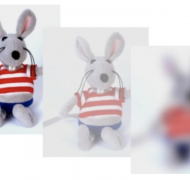 Three images of a stuffed mouse, with increased blurriness