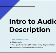 Slide of Intro to Audio Description