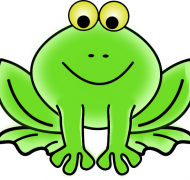 a cartoon frog smiling