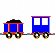 a train with a four cars