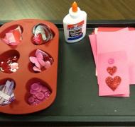 Materials for making Valentine's Day cards