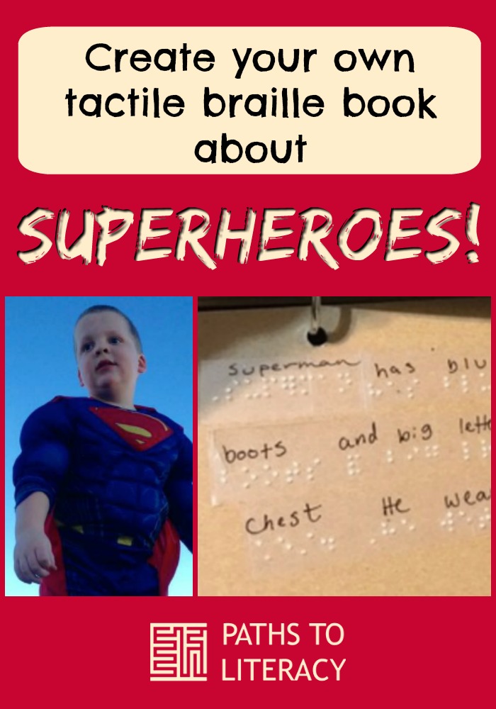 Collage about superhero tactile book