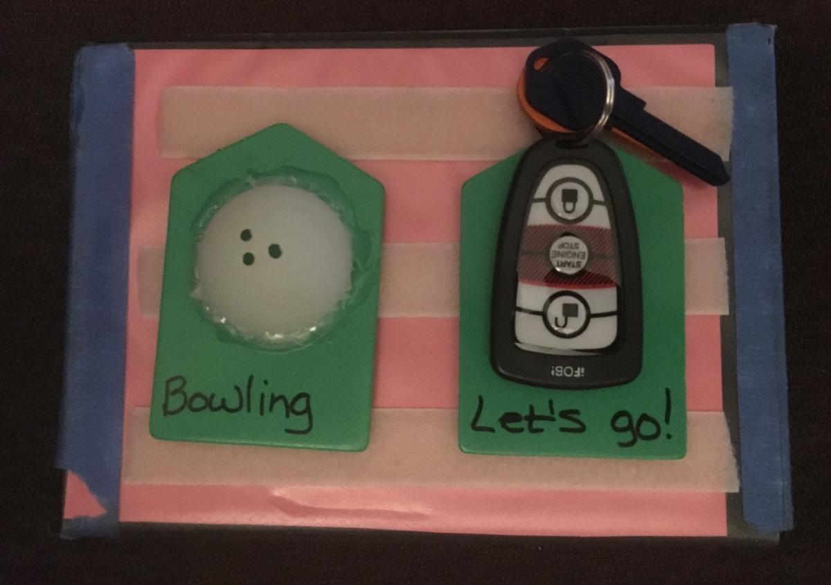 Tactile symbols for bowling and "Let's go!"