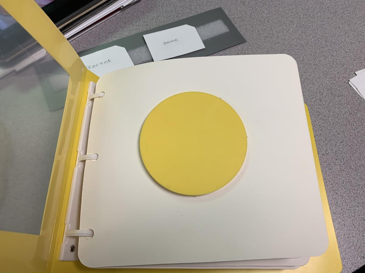 Yellow circle on page 1 of Shape Book
