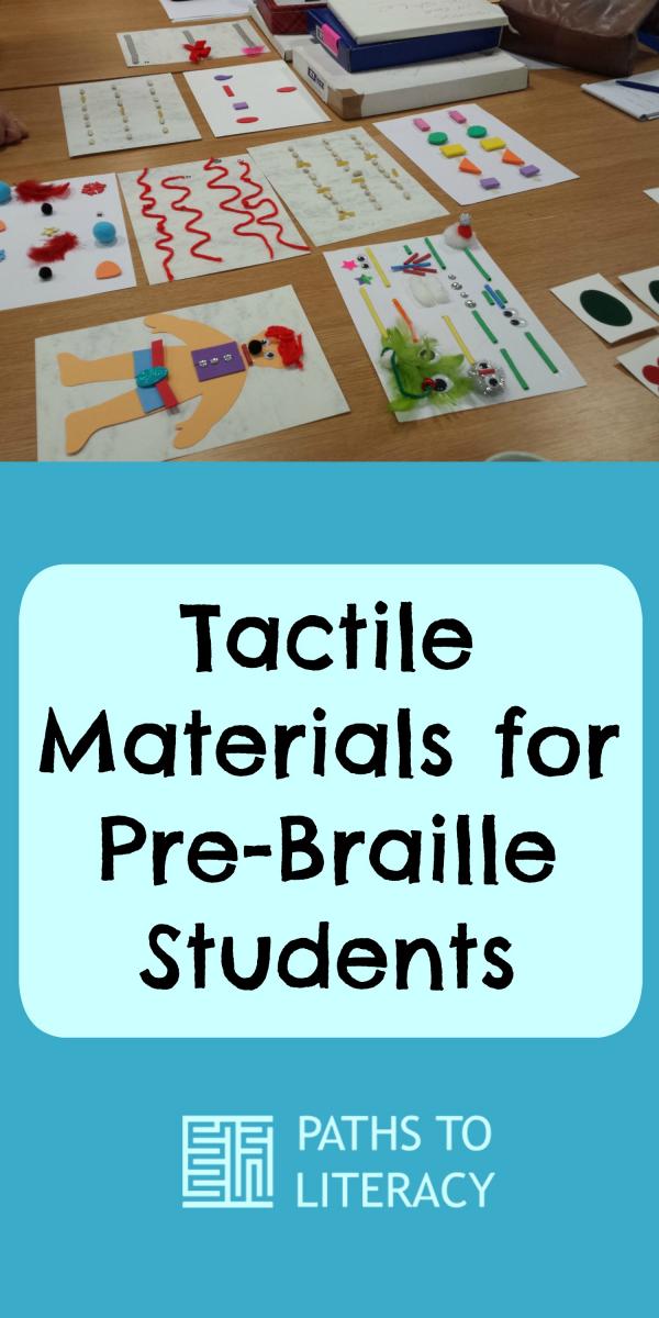 Collage of tactile materials for pre-braille students