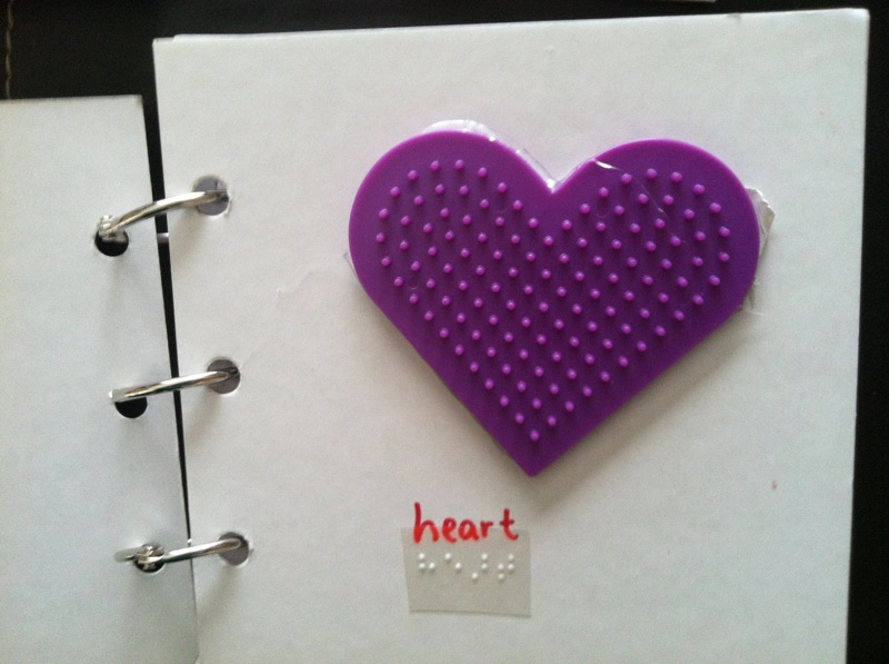 Textured heart in shape book
