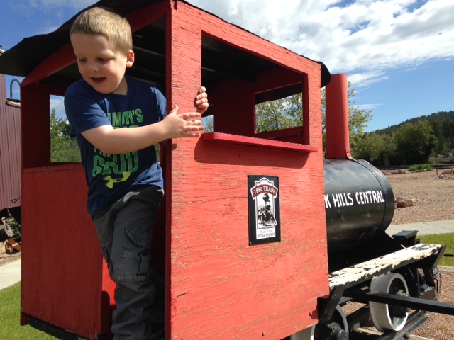 Climbing out of train car