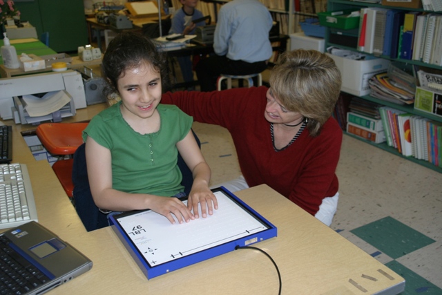 Reading braille on the Tactile Talking Tablet