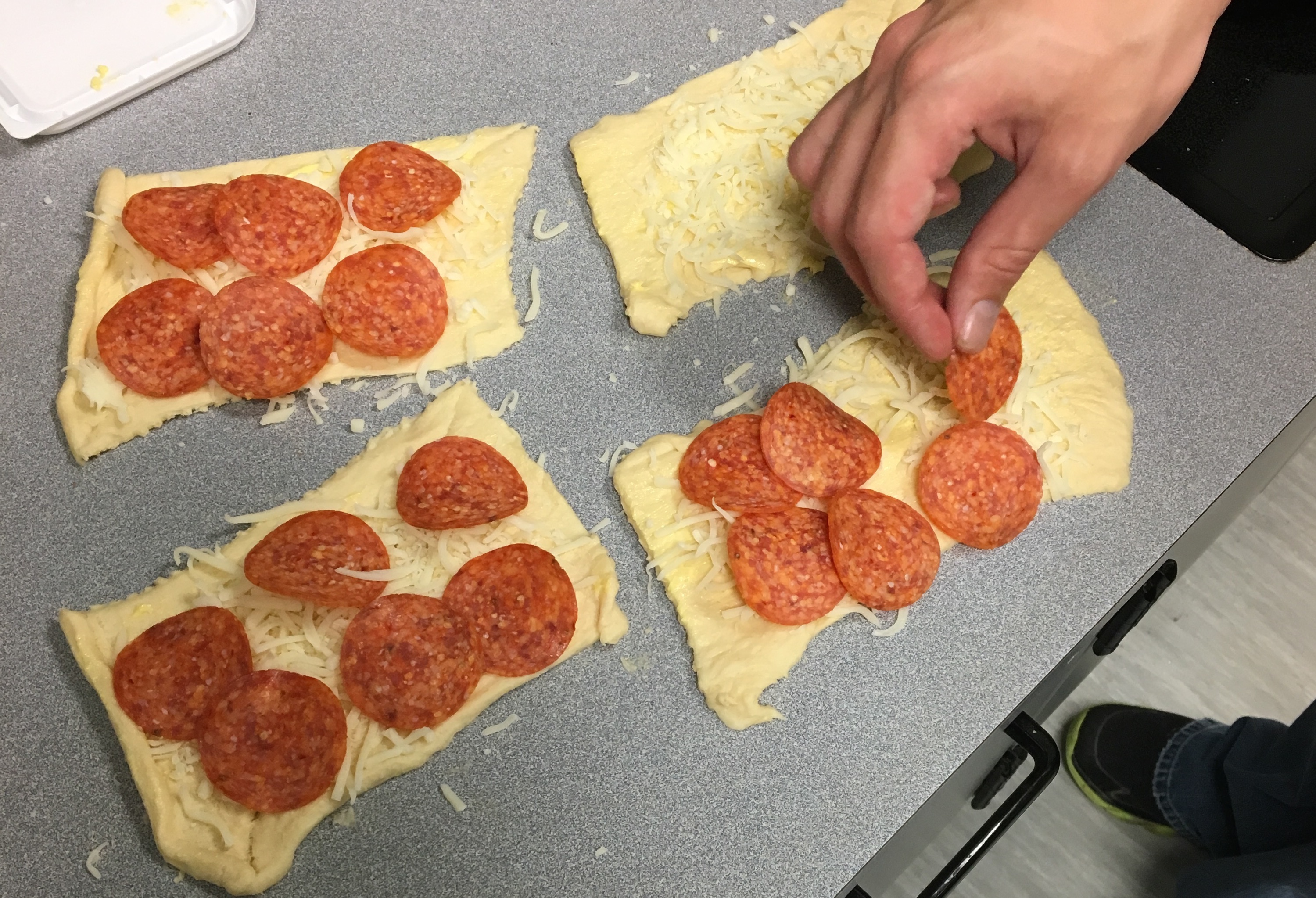 Braille cell pizza twists