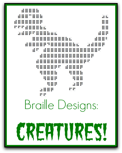 creatures braille design collage