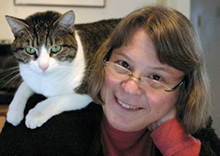 Frances Mary D'Andrea with her cat